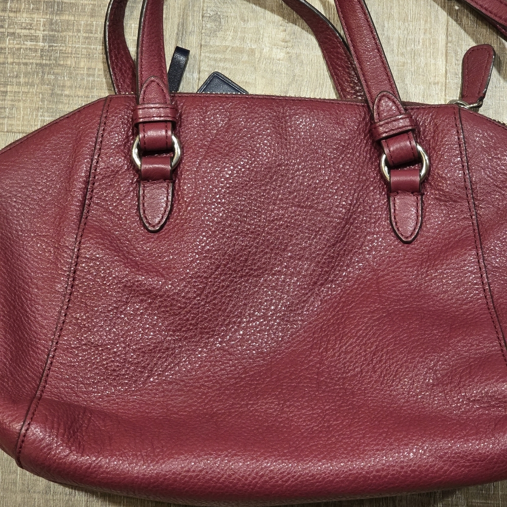 Coach F30281 Burgundy Leather Handbag - Picture 9 of 12